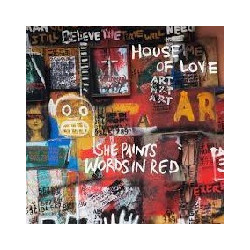 SHE PAINTS WORDS IN RED