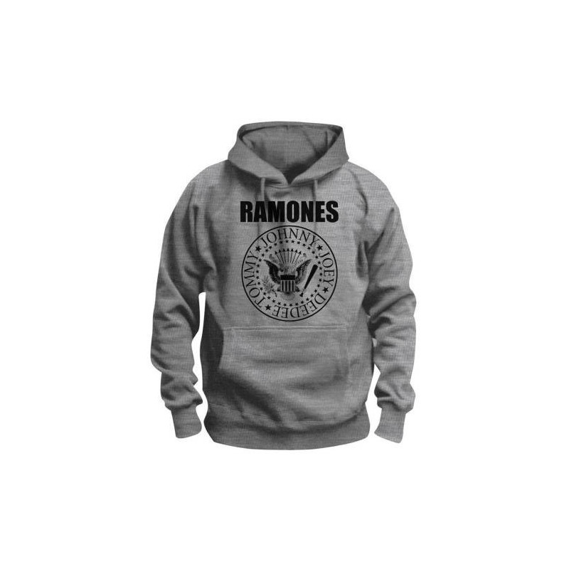 RAMONES - PRESIDENTIAL SEAL GREY (FELPA CON CAPPUCCIO UNISEX TG. S)