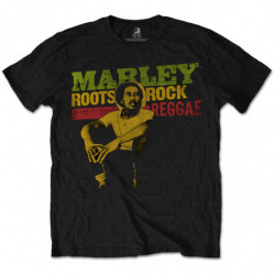 BOB MARLEY MEN'S TEE: ROOTS, ROCK, REGGAE (X-LARGE)