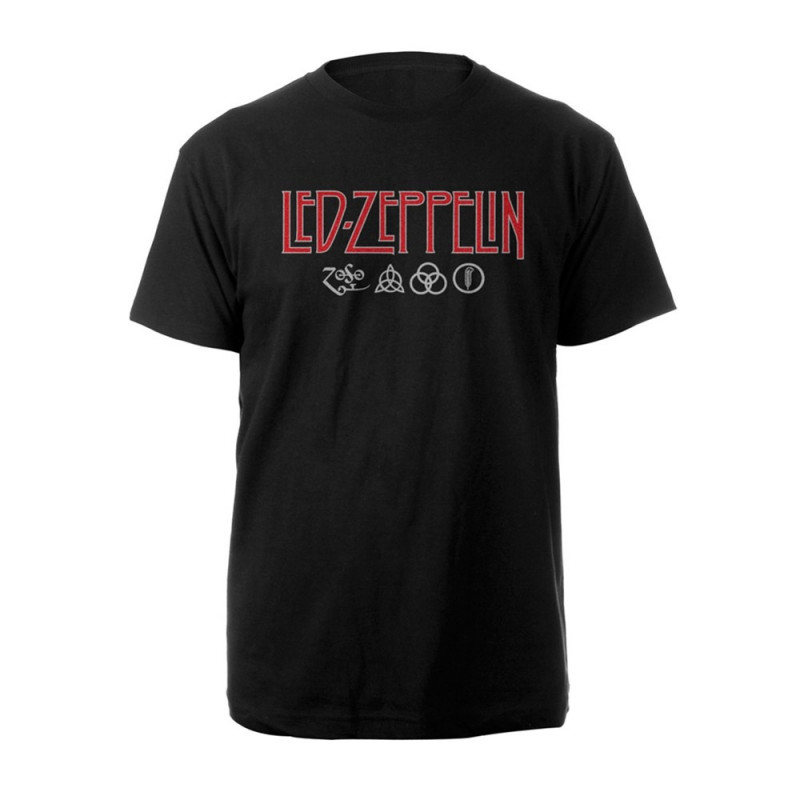 LED ZEPPELIN LOGO & SYMBOLS TS BLACK