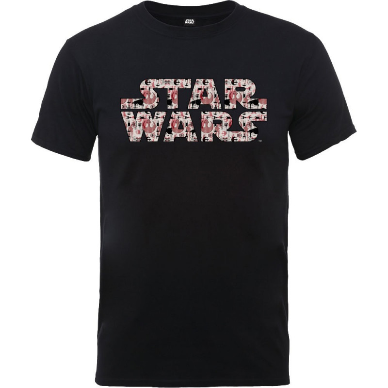 ROGUE ONE GOODIES PATTERN LOGO BOYS BLACK TS: 7 - 8 YEARS