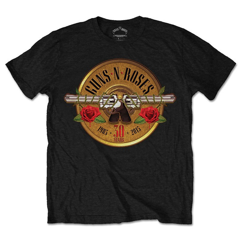 GUNS N ROSES T-SHIRT  M BLACK UNISEX  30TH PHOTO