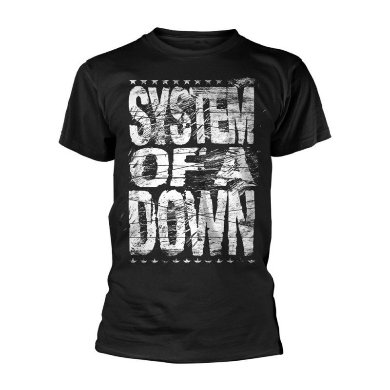 SYSTEM OF A DOWN DISTRESSED LOGO TS BLACK