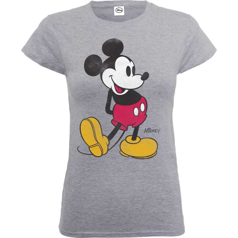 MICKEY MOUSE CLASSIC KICK LADIES GREY TS:SMALL