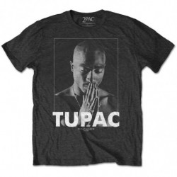 TUPAC MEN'S TEE: PRAYING (X-LARGE) BLACK MENS TEE