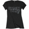 GREEN DAY FLOWERPOT DIAMANTE LADIES BLK TSHIRT: XL