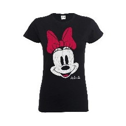 MICKEY MOUSE MINNIE BEATEN FACE LADIES BLK