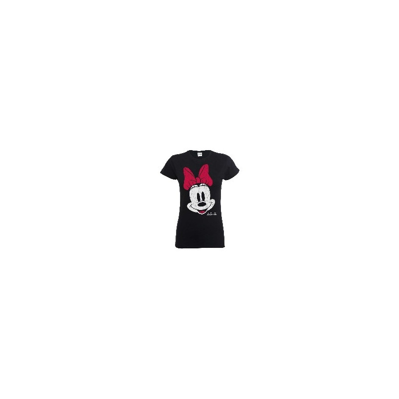 MICKEY MOUSE MINNIE BEATEN FACE LADIES BLK