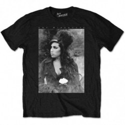 AMY WINEHOUSE - FLOWER PORTRAIT BLACK (T-SHIRT UNISEX TG. S)