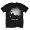 BOB DYLAN GUITAR & LOGO MENS BLACK T SHIRT: SMALL