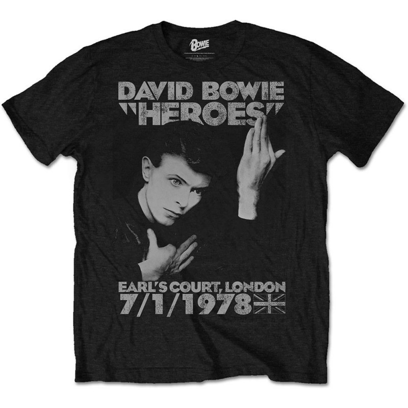 DAVID BOWIE - HEROES EARLS COURT BLACK (UNISEX TG. XL)