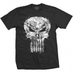 PUNISHER SKULL SPIKED MENS BLK TS: X LARGE