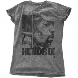 JIMI HENDRIX LADIES FASHION TEE: LET ME LIVE (MEDIUM) GREY LADIES FASHION TEE