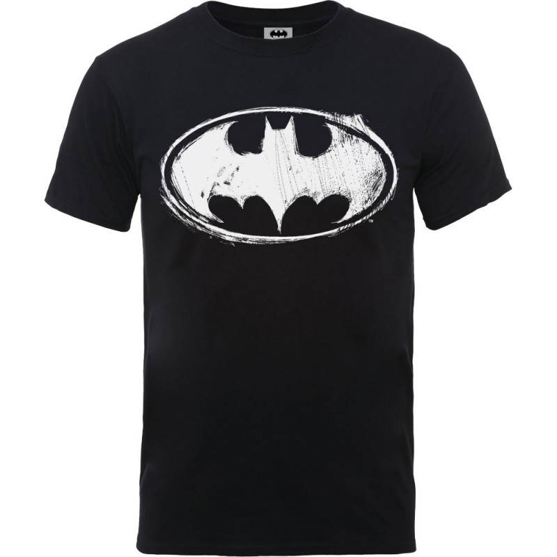 DC COMICS KID'S TEE: BATMAN SKETCH LOGO (9 - 11 YEARS (LARGE)) BLACK KIDS KID'S TEE