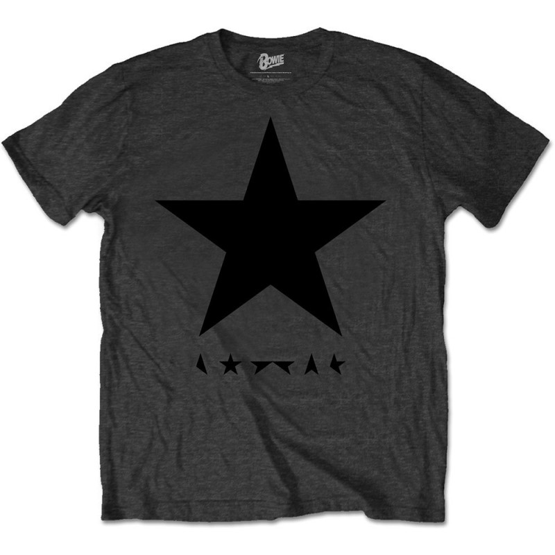 DAVID BOWIE BALCKSTAR BLACK STAR ON GREY MENS