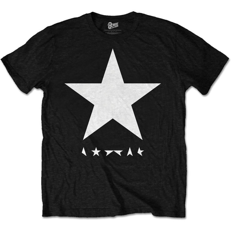 DAVID BOWIE BALCKSTAR WHITE STAR ON BLACK MENS