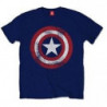 MARVEL COMICS MEN'S TEE: CAPTAIN AMERICA DISTRESSED (MEDIUM) BLUE MENS TEE