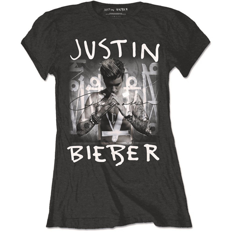 JUSTIN BIEBER LADIES TEE: PURPOSE LOGO (X-LARGE) BLACK LADIES TEE