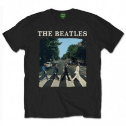 THE BEATLES MEN'S TEE: ABBEY ROAD WITH LOGO (X-LARGE) BLACK MENS TEE