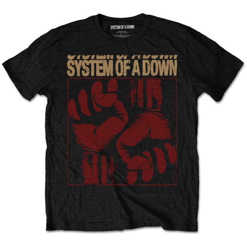 SYSTEM OF A DOWN FISTACUFF MENS BLK T SHIRT: X LARGE
