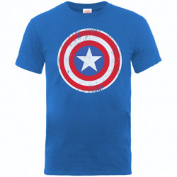 MARVEL COMICS - CAPTAIN AMERICA DISTRESSED SHIELD BLUE (T-SHIRT BAMBINO 12/13 ANNI)