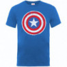 MARVEL COMICS - CAPTAIN AMERICA DISTRESSED SHIELD BLUE (T-SHIRT BAMBINO 12/13 ANNI)