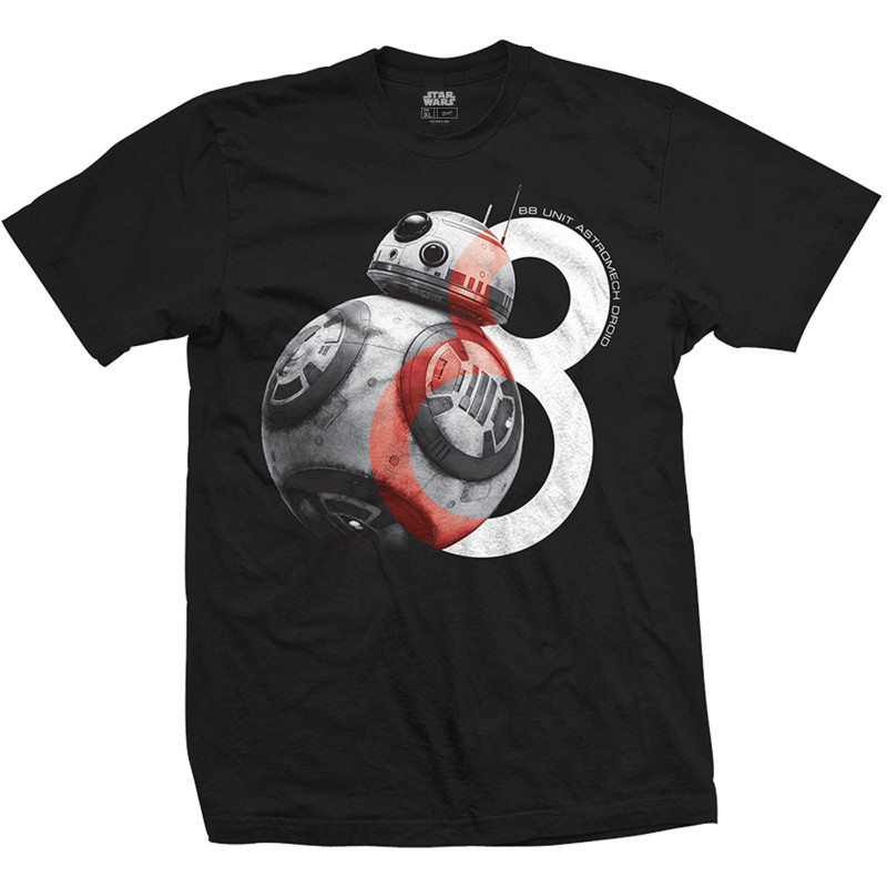 STAR WARS MEN'S TEE: EPISODE VIII BB-8 BIG EIGHT (LARGE)
