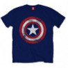 MARVEL COMICS MEN'S TEE: CAPTAIN AMERICA DISTRESSED SHIELD (SMALL)