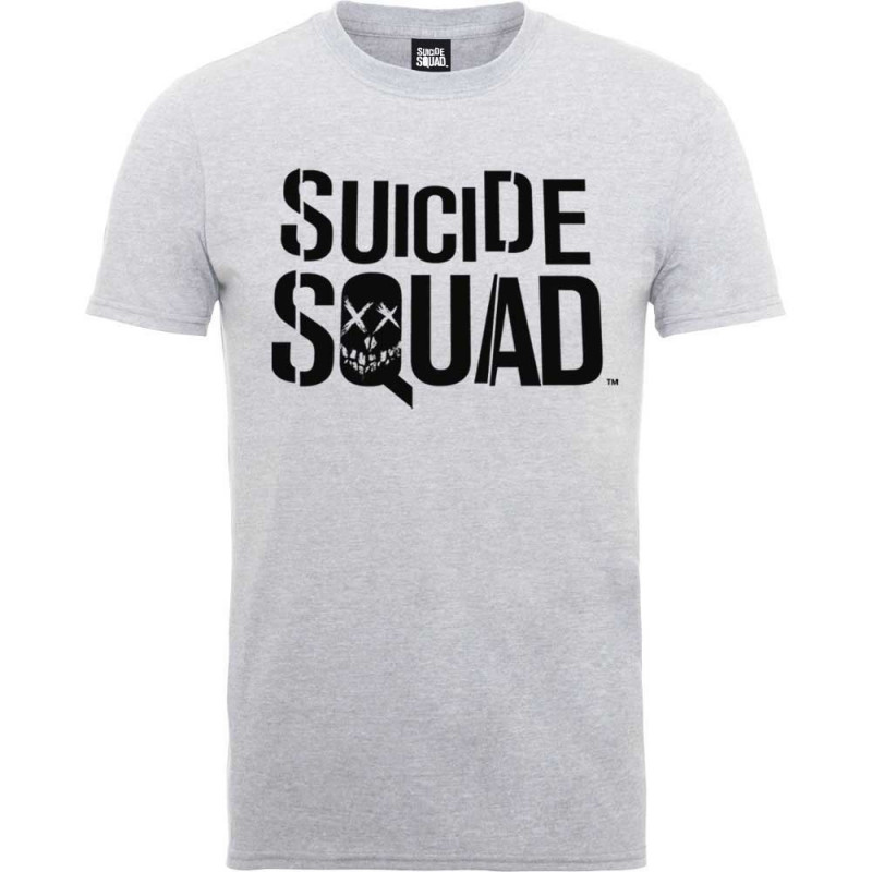 DC COMICS MEN'S TEE: SUICIDE SQUAD LOGO (LARGE) GREY MENS TEE