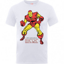 MARVEL COMICS - IRON MAN POSE WHITE (T-SHIRT BAMBINO 9/11 ANNI)