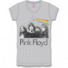 PINK FLOYD LADIES TEE: DARK SIDE OF THE MOON BAND (MEDIUM) GREY LADIES TEE