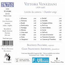 VITTORE VENEZIANI: LIRICHE DA CAMERA