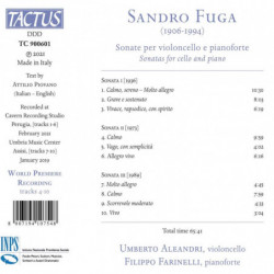 SANDRO FUGA: SONATE PER VIOLONCELLO E PI