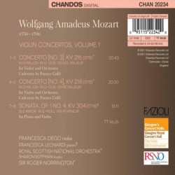 MOZART: VIOLIN CONCERTOS 3 & 4