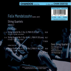 MENDELSSOHN: STRING QUARTETS, VOL. 2