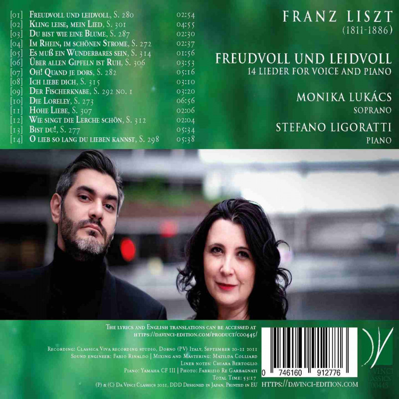 LISZT: FREUDVOLL UND LEIDVOLL, 14 LIEDER