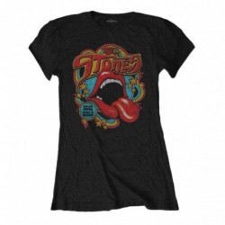 THE ROLLING STONES LADIES TEE: RETRO 70S VIBE (MEDIUM)