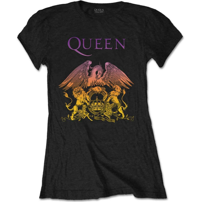 QUEEN LADIES TEE: GRADIENT CREST (XX-LARGE)