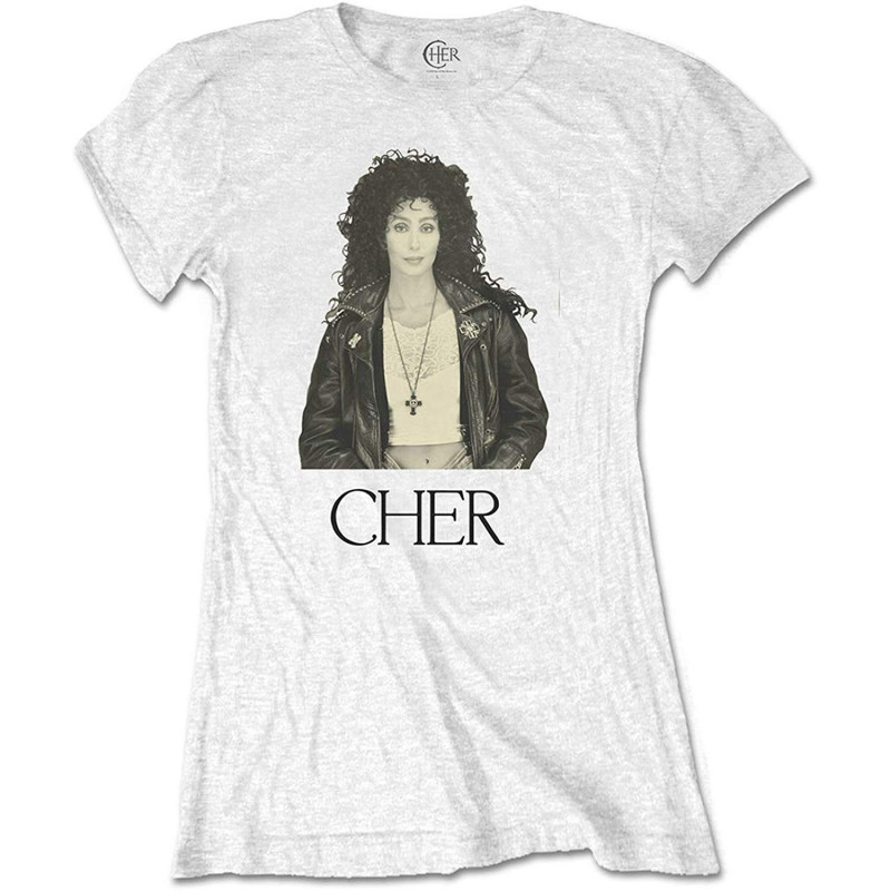 CHER LADIES TEE: LEATHER JACKET (MEDIUM)