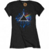 PINK FLOYD LADIES TEE: DARK SIDE OF THE MOON BLUE SPLATTER (X-LARGE)