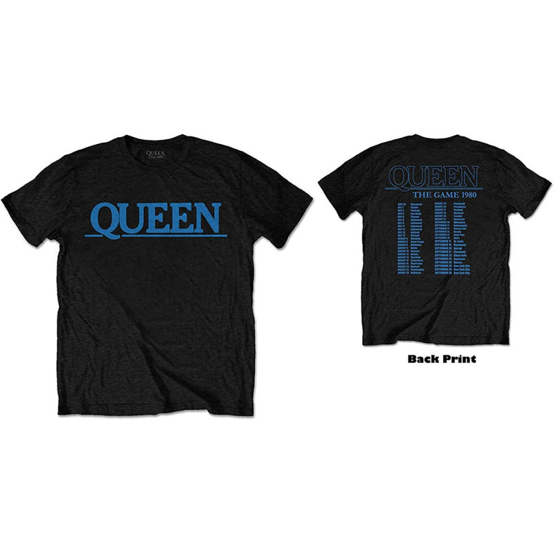 QUEEN UNISEX TEE: THE GAME TOUR (BACK PRINT) (LARGE)