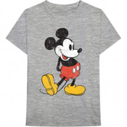 DISNEY UNISEX TEE: MICKEY MOUSE VINTAGE (LARGE) GREY UNISEX