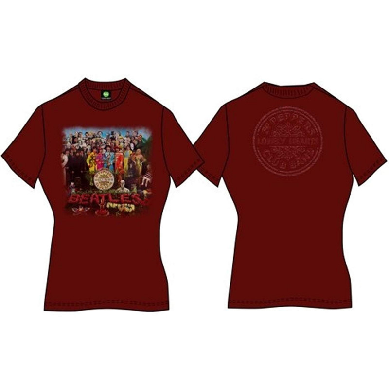 THE BEATLES LADIES PREMIUM TEE: SGT PEPPER (BACK PRINT) (XX-LARGE)