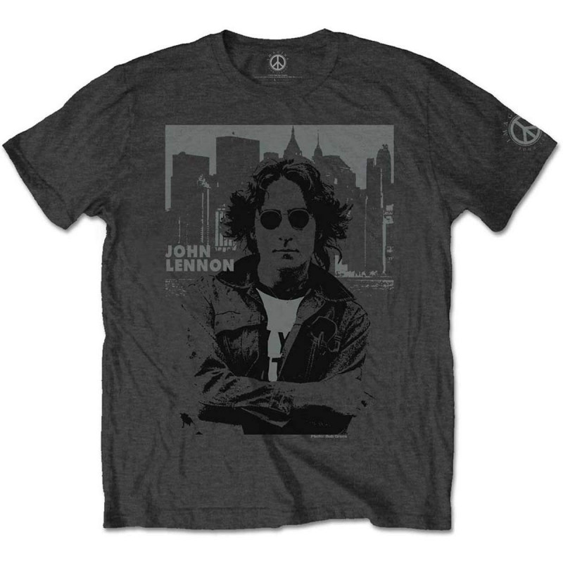 JOHN LENNON UNISEX TEE: SKYLINE (LARGE)