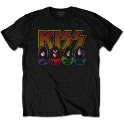 KISS UNISEX TEE: LOGO, FACES & ICONS (SMALL)
