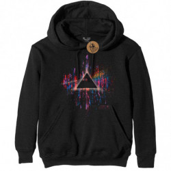 PINK FLOYD UNISEX PULLOVER HOODIE: DARK SIDE OF THE MOON PINK SPLATTER (LARGE)