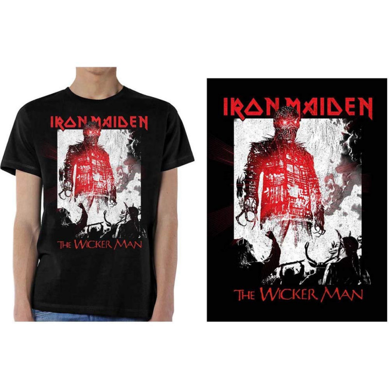 IRON MAIDEN UNISEX TEE: THE WICKER MAN SMOKE (MEDIUM)