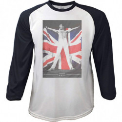 FREDDIE MERCURY UNISEX RAGLAN TEE: FLAG (MEDIUM)