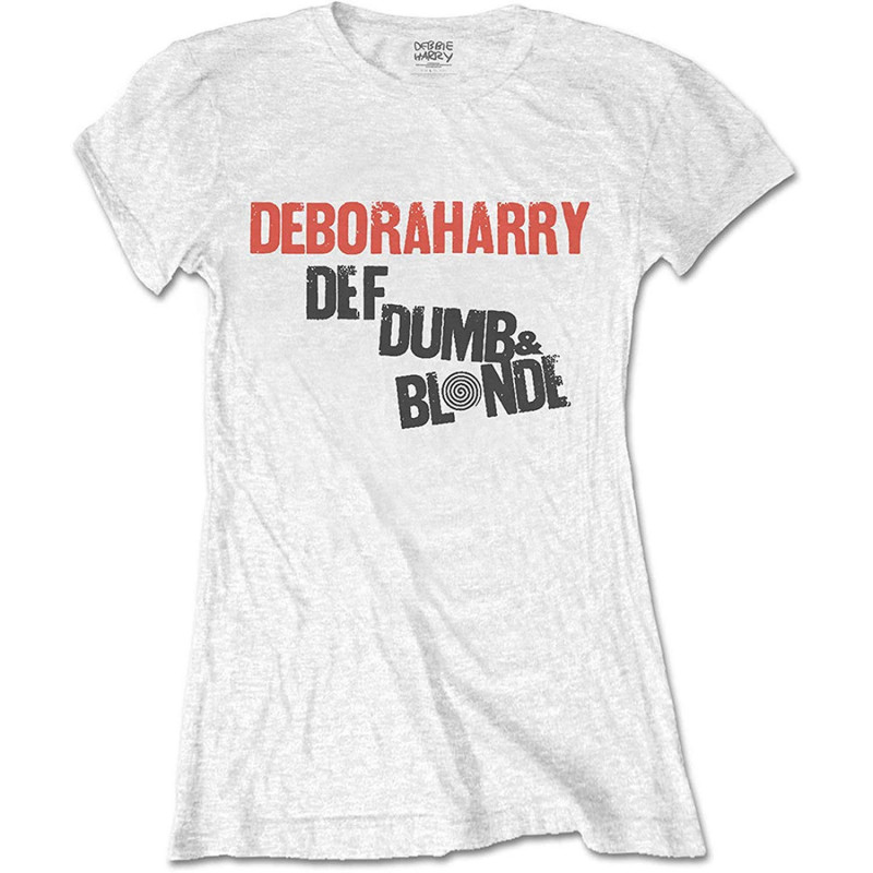 DEBBIE HARRY LADIES TEE: DEF, DUMB & BLONDE (LARGE)