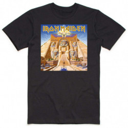 IRON MAIDEN UNISEX TEE: POWERSLAVE ALBUM COVER BOX (MEDIUM)